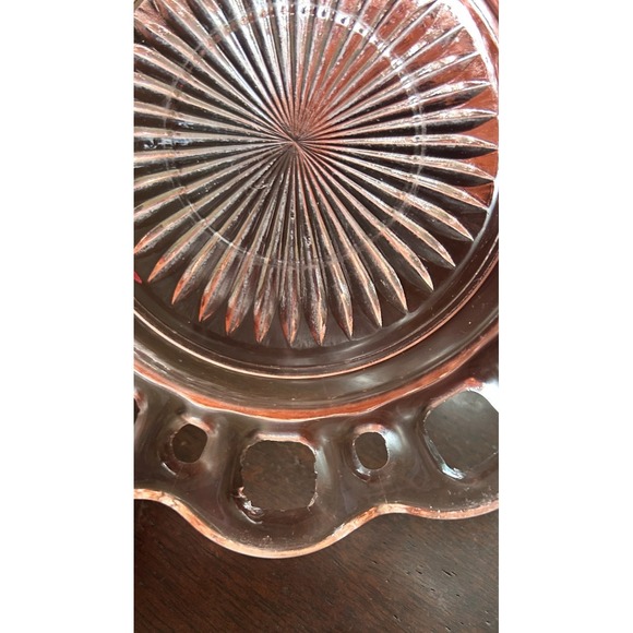 Set 3 Vintage 6" Pink Depression Dessert Bread Plate Old Colony Lace Open Edge - Picture 7 of 11